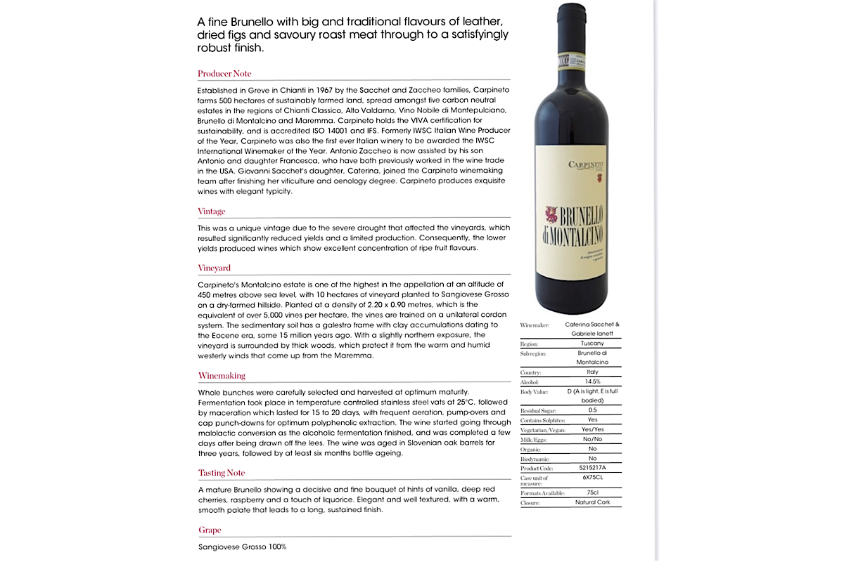 Carpineto, Brunello di Montalcino 2017 14.5%