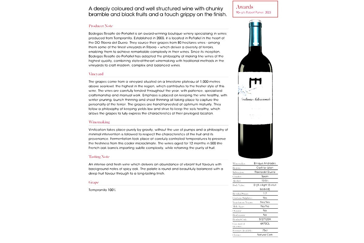 Ribera del Duero, Resalte Vendimia Seleccionada| 2019 | 14.5% | 75cl